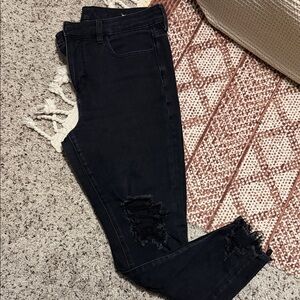 American Eagle Black Distressed Women Jeans